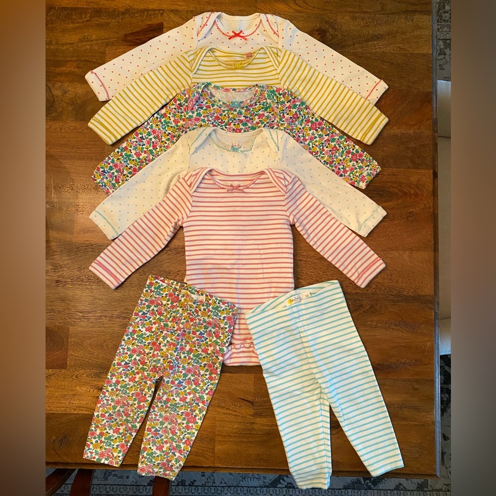 Baby Boden Floral 5 pack bodies & matching leggings set - 6-9 months